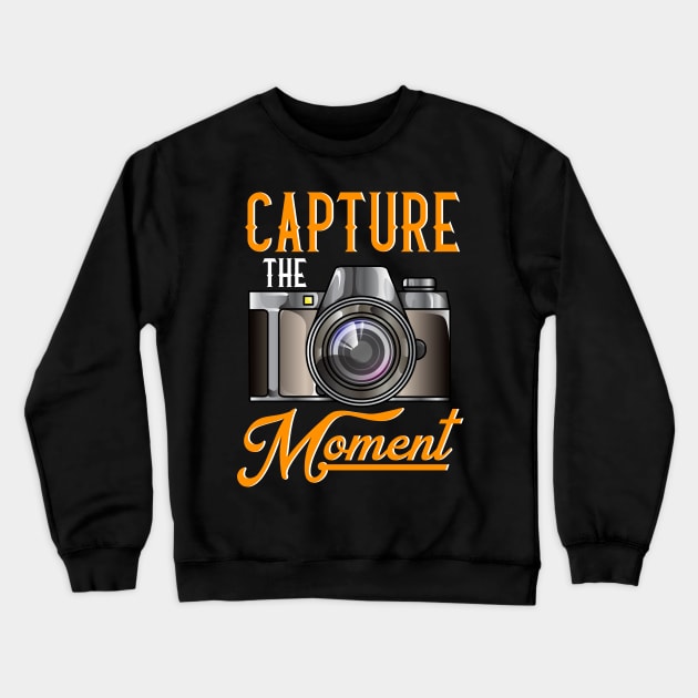 Capture The Moment Photography Camera Gift For Photographers Crewneck Sweatshirt by Proficient Tees